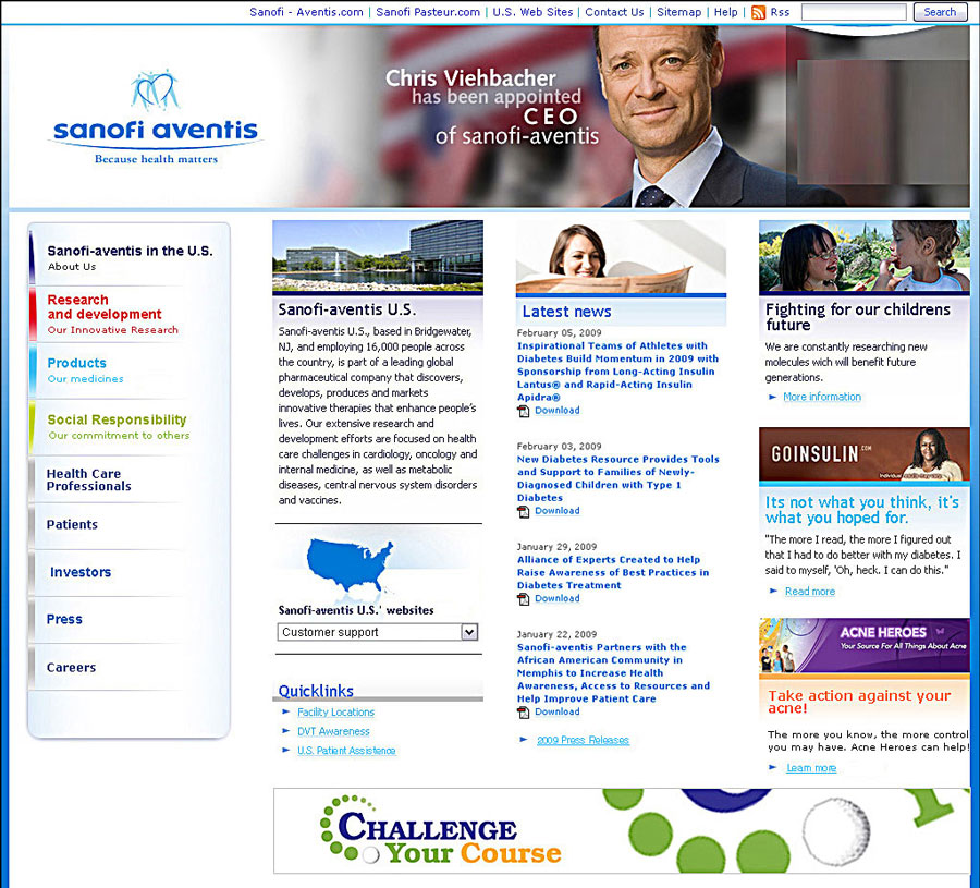 Sanofi Aventis Internet Site