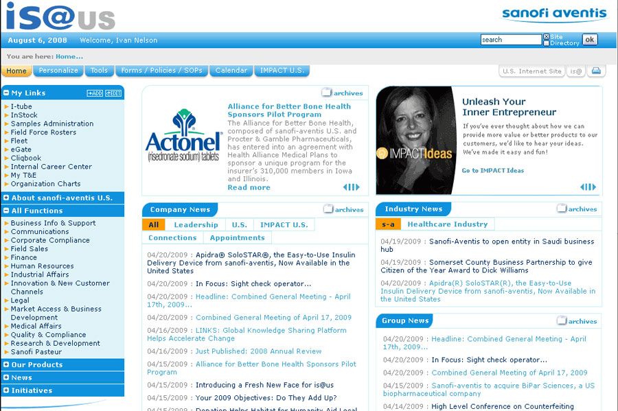 Sanofi-Aventis Intranet