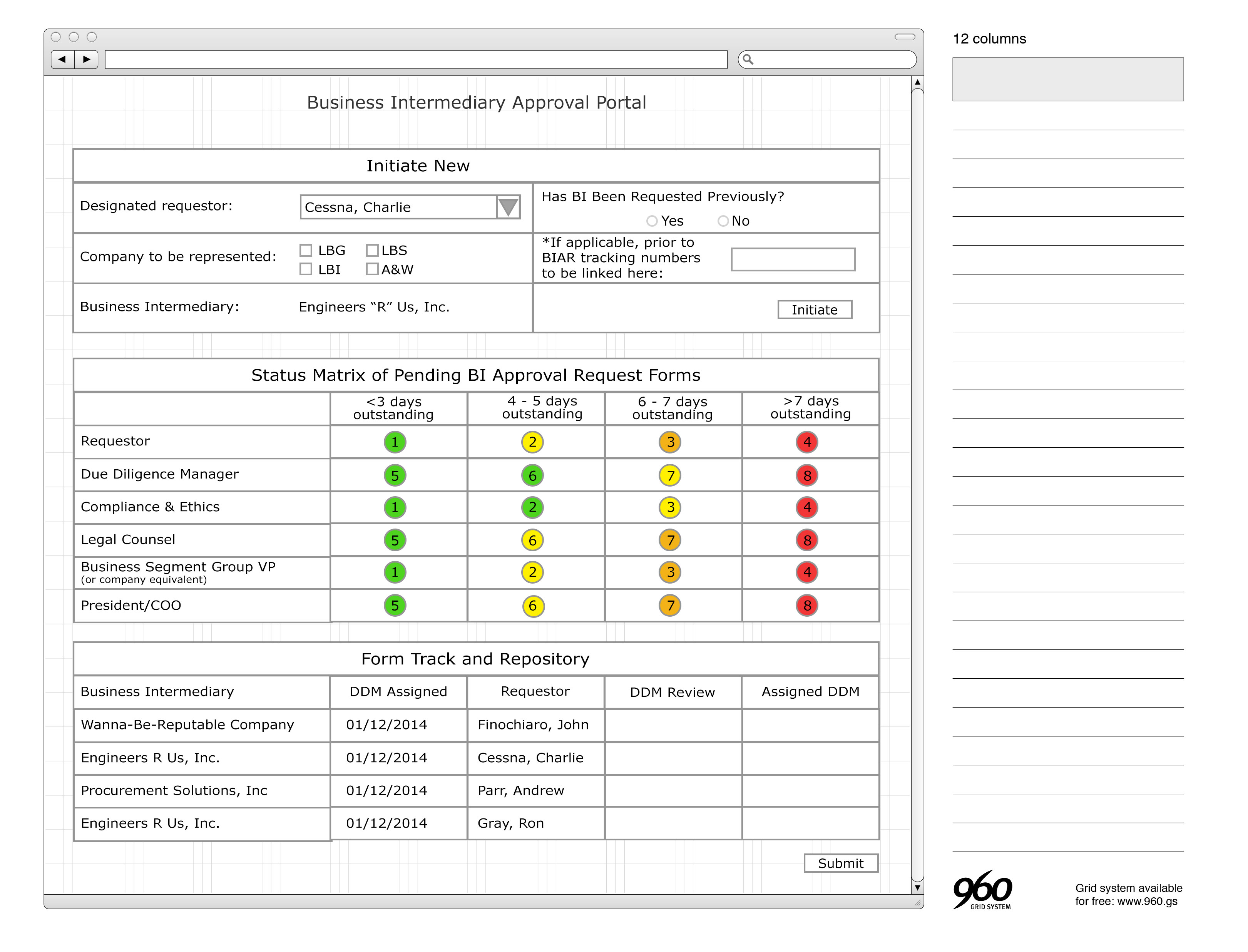 Louis Berger Low Fidelity Wireframes